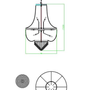 LUSTRE FONTANA GEMELLI PRATEADO PARA 23 LAMPS 2