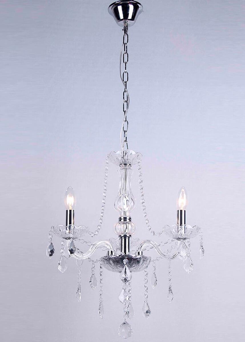 LUSTRE MARIA THEREZA TRANSPARENTE 3 BRAÇOS CLASSICO - Arquitetizze Imports