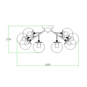 PENDENTE VOLANS 12 LAMP CROMO 2