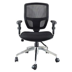 cadeira-diretor-para-escritorio-ergonomica-base-giratoria-aluminio-tela-mesh-call-chair-preta-frontal