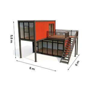 Escritório modular com terraço e vidro 02