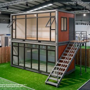 Escritório modular Container com parede de vidro 2 Pavimentos  02